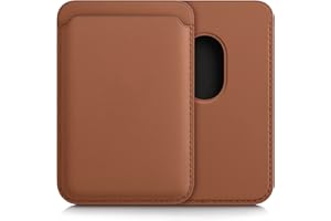 kwmobile Tarjetero Compatible con Apple iPhone 15/14 / 13/12 Series - Portatarjetas magnético Compatible con MagSafe de Cuero sintético - marrón