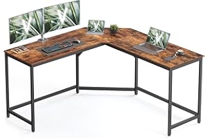 ‎VASAGLE VASAGLE Eckschreibtisch, L-förmiger Computertisch, 149 x 149 x 76 cm, platzsparender Bürotisch, Homeoffice, Gaming, vintagebraun-tintenschwarz LWD73X