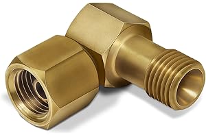 RABENBURG Angolo di collegamento a gas da 1/4", sinistro, connettore angolare a 90 gradi, in ottone per fornelli a gas, fornelli a gas, forno a gas, termosifoni a gas, camper, campeggio