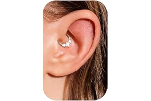 BodyBonita 16G Septum Piercing Acciaio Chirurgico 316L Zirconia Cubica Nostril Piercing Naso Cerchio Helix Orecchino Trago Daith Cartilagine Setto Rook Piercing Naso Anello 14K Oro/Argento 8mm/10mm