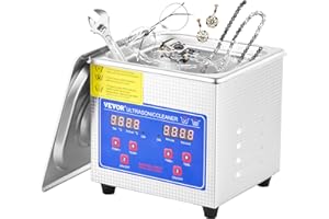 VEVOR Limpiador ultrasónico 15L, Limpiador Ultrasonidos Profesional 400W, Máquina de Ultrasonido con Temporizador Digital Temperatura Ajustable, para Limpieza de Joyas, Gafas, Laboratorio