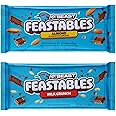 Feastables Mrbeast Milk Chocolate, Creamy Healthy Snack Individually Wrapped Bars for Dessert, Snacks Treats for Kids Small Gifts Presents (2× 60g, Almond & Milk crunch)