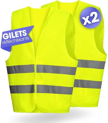 Gilet De Signalisation Orange Haute Visibilité Taille L | Norme EN 20471, Avec Sac De Rangement | Sécurité Routière