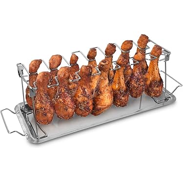 Allecto Plus - Verticale Kippenhouder Van Roestvrij Staal Voor De Oven Of Grill Kippenbrader Met Anti Aanbaklaag Opvouwbaar Geschikt Voor 1 Kip Bbq Accessoires Kippenroosterrek