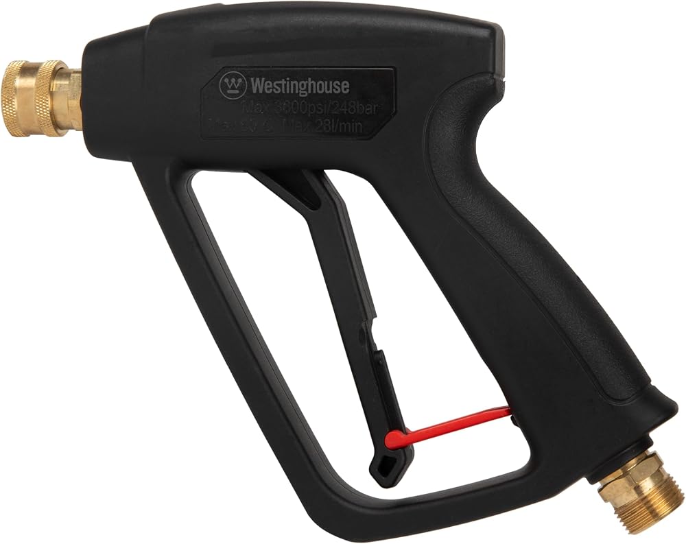 Westinghouse Outdoor Power Equipment PWSG Kısa Basınçlı Yıkama Tabancası 3600 PSI, M22 Konektör, Siyah