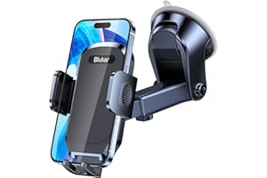 Blukar Car Phone Holder, Adjustable Car Phone Mount Cradle 360° Rotation - Upgraded Strong Sticky Gel Pad for Dashboard/Windscreen - One Button Release Mobile Accessories for All 4.0''-6.7'' Phones
