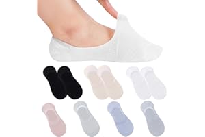 starfa lab 10 Pairs No Show Socks for Women, Invisible Low Cut Breatheble Socks Non Slip Cotton Liner Ladies Boat Socks for High Heel Flat Loafer Sneaker Shoes Size 4-7