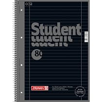 Collegeblock-Set Für Studenten – 5er Pack A4, Kariert, 80 Blatt, 90g/m², Farbe Onyx