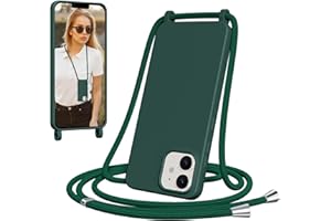 Woijrly Handyband für iPhone 12/iPhone 12 Pro Hülle mit Band, Weiche TPU Silikon Necklace Handyhülle mit Abnehmbar Kordel, Verstellbar, Stossfest Handy Schutzhülle für iPhone 12 Pro, Grün