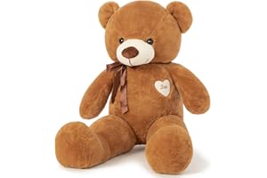 YunNasi Orso Peluche Gigante Orsacchiotto Peluche Grande Pupazzo Giganti Regalo per Bambini e Fidanzate L 80cm Marrone