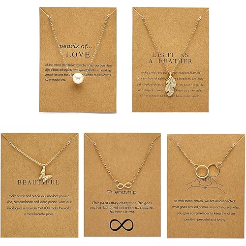 Scintillare By Sukkhi Eye-Catchy Latest Stylish Gold Plated Pearl Feather Butterfly Infinity & Round Shared Pendant Necklace Set for Women|5 Necklace|CBN107579