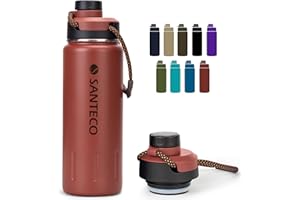 SANTECO Botella Agua Acero Inoxidable 500ml/710ml - Botella de Agua Termica Deportiva - Botella Termo de Frío/Caliente - Cantimplora a prueba de fugas para Niños, Oficina, Gimnasio, Ciclismo, Sin BPA