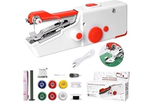 Machine à Coudre à Main, SINZONEu® Mini Machine à Coudre Electrique Portative Double Alimentation, USB/Piles pour Débutants, Réparation Rapide Vêtements, Tissus, Voyage DIY