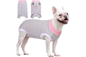 KUTKUT Dog Surgical Recovery Suit, Recovery Shirt for Male Female Dog Abdominal Wounds Bandages Cone E-Collar Alternative, Anti-Licking Pet Surgical Recovery Snuggly Suit (Size: XXL, Chest: 58cm)
