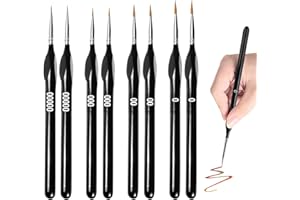 LAINIKE 8er Feine Detail Pinsel Set, Malen Nach Zahlen Pinsel, Modellbau Detail Pinsel, Feine, Miniatur, für Nagelkunst, Acryl, Aquarell, Ölgemälde, Strichmalerei