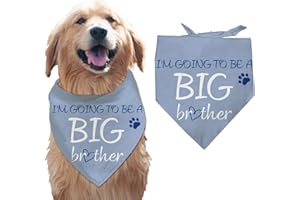 arricraft 1 Pc Pet Dog Bandana, Cotton Triangle Pet's Bandana"I'm Going To Be a Big Brother" Words Heart Washable Scarf Bibs Printed Chief for Large Dogs and Pets 14.96"x14.96"x30.7"
