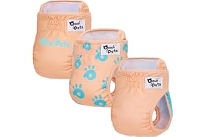 Ooui Pets 3 Pack Reusable dog nappies female | Absorbent dog diapers female, Adjustable, No leakage, Eco-Friendly, Economic | Premium Dog period pants & dog pants for season (Size Puppy)