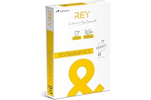 REY Text & Graphics, Papier Reprographique, Blancheur Élevée, 80 g, A4, FSC, Ramette de 500 Feuilles