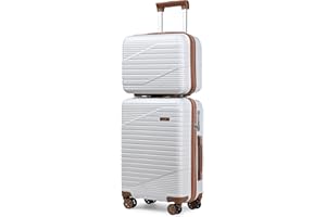 Sea choice Kofferset 2 Teilig Handgepäck 55cm Reisekoffer Kosmetikkoffer Hartschalenkoffer PC Bordgepäck mit 4 Rollen und TSA Schloss 38L