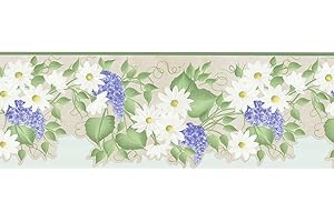 BREWSTER HOME FASHIONS Brewster 418B335 Borders and More Daisy Trail Wall Border, 9.5-Inch by 180-Inch