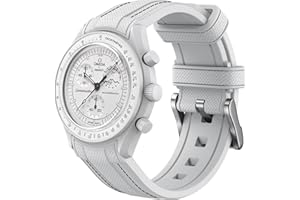 REBANDACE Cinturino per Omega x Swatch MoonSwatch 20mm,Cinturino in Silicone Morbido per Omega X Swatch MoonSwatch Speedmaster,Cinturino Curvo per MoonSwatch Swatch Uomo e Donna