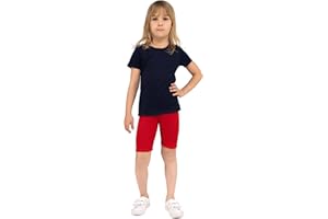 looksy Pantaloncini da Ciclismo da Ragazza - Colori Classici Solidi e Vivaci Elastico in Vita Tessuto di Cotone Confortevole e Traspirante Resistente Disponibile nelle Taglie 3-13 Anni 19 Colori