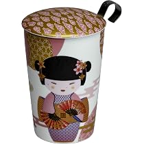 Eigenart TEAEVE Geisha Teekanne Aus Porzellan, 350 Ml, Rosa, Mit Edelstahlsieb & Deckel