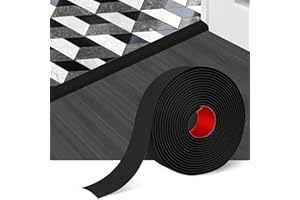 Rusoz 2M Laminate Flooring Transition Strip, Threshold Strips for Doorways, 5cm Wide Self Adhesive Vinyl Door Threshold Strip for Joining, Floor, Gaps(Black)