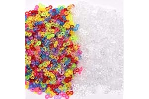 Jsleid Loom S Clips, 500 Stück S Clips Weiß, 500 Stück S Clips Bunt, Loom Bands S Clips, Webstühle Bands Clips, Webstuhl S Clips, Kunststoff, Stark und Langlebig, Flexibel, für Armbandverbindung