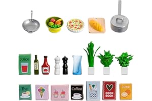 LUNDBY Akcesoria do domku dla lalek – meble do domku dla lalek – plastikowe zestawy do domku dla lalek – akcesoria kuchenne – wiek 4+, skala 1:18