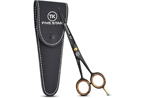 TK FIVE STAR SOLINGEN Five Star Solingen Midnight Premium 6,5'' extra scharfe Friseurschere Haarschere Haarschneideschere für Damen Herren Friseure und Kinder für feine und kräftige Haare Mikroverzahnt Rostfrei