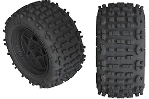 ARRMA 1/10 DBoots Backflip LP vorne/hinten 3.8 vormontierte Reifen, 17mm Hex, Schwarz (2): 4S