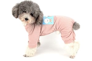 Ranphy Pijama de algodón a Rayas para Perros pequeños Camisa de Perro Casual, Mono para Perros pequeños Gatos Ropa de Cuatro Patas Ropa de Verano para Cachorros, Ropa Impresa Perros, Ropa de Mascotas