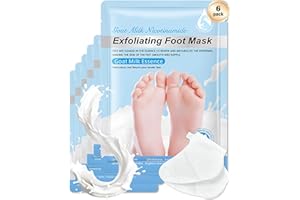 LYSDEFEU Masque Peeling Pied-6 Paires Exfoliant Masque Pieds Très Secs et Abîmés, Hydratantes Nourrissant Soin Des Pieds,Foot Peel Mask Pour Femmes & Hommes,Réparer les Talons Fissurés et Morts-Lait de Chèvre