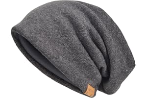 VECRY Męskie Czapka Slouch Czapka z Czaszką Długie Workowate Kapelusze Czapki Zimowe Letnie