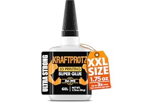 Colle Gel pour PLA Impression 3D Extra Forte 50 g – Super Glue XXL pour ABS, PETG & TPU – Sans Coulure, Transparente & Résistante à l'Eau – Bouchon Anti-Séchage – KRAFTPROTZ
