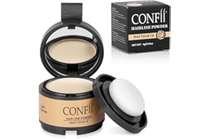 CONFII Hairline Powder (Medium Blonde) Shadow Root Cover Up Hair Edge Control Hairline Thin Hair Powder Water & Sweat Resistant Hair Loss Concealer Set Man Women Hair Powder for Thinning Hair