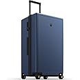 LEVEL8 Suitcase Hand Luggage 100% PC Lightweight Trolley Case Micro-Diamond Textured Design, Carry on Luggage with 4 Spinner Wheels, TSA Hard Shell(76cm, 105L, Blue)