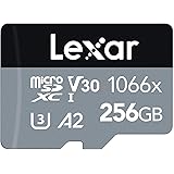 Lexar Professional 1066x Micro SD 256 GB, Scheda microSDXC UHSI Serie SILVER, Adattatore SD Incluso, Lettura Fino a 160MB/s, 