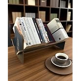 Masa&uuml;st&uuml; Portatif İşlemeli Desenli Kitaplık 45 cm x 14,5 cm x 21 cm (Antrasit - İkra, 21x14,5x45)