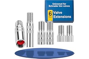 Vehepeay 6 Pièces Rallonge Valve Pneu, Pneu Voiture H62 Laiton Nickelé, Adaptateur Valve avec Hauteur de19mm, 27mm,39mm, Valve Adaptateur de Valve pour Voitures, Camions, Motos, Vélos, E-Trottinette
