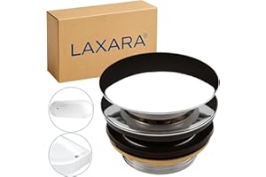 BLUEWATER ARMATUREN Ablaufgarnitur für Badewanne & Duschwanne 1 1/2 Zoll – Click Clack/Pop-Up Ventil aus Messing Chrom – für Anschluss an vorhandenen Siphon – Push-Open Funktion | Large Cap S AQ