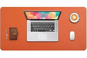 Desk Pad Large, DOBAOJIA Desk Mat, Laptop Mat, Writing Pad, Desk Blotter, Extended Mouse Mat, Large Mouse Pad for Office/Home, PU Leather Waterproof +Suede Non-Slip 27.5" X 13.8" (Orange)