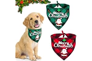 CAPGOOST Bandana Cane, 2 Pezzi Bandana per Cani e Gatti, Accessori Natale per Animali Domestici, Sciarpa Natale per Cani e Gatti di Taglia Piccola, Media e Grande