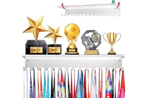 LAPETALE FASHION Anti-Slip Trophy Medal Rack Medal Hanger for Wall with 16 Inch Length, Trophy Shelves, Medal Display, Upgraded Medal Holder for Gymanstics, Racing, Football