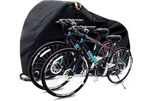 Ohuhu Funda Bicicleta, poliéster 210T 200 x 110 x 90 cm Anti Polvo Resistente al Agua a Prueba de UV Cubierta Bicicleta, Puede acomodar dos Bicicleta de Montaña y Bicicleta de Carretera