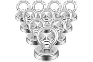 SWIHORAB 10 Pcs Neodymium Disc Magnets with Holes, 25 mm Magnetic Hooks Heavy Duty, Countersunk Rare Earth Magnets for Kitchen Hanging, Tool Storage and Wall Magnet