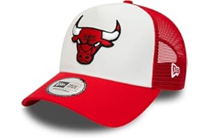 New Era Chicago Bulls NBA Team Colour White Red A-Frame Adjustable Trucker Cap