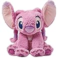 Disney Store Official Angel Medium Soft Toy, Lilo & Stitch, Kids Fluffy Plush Character with Flexible Ears and Embroidered Features - H33 x W40 x D25cm - Suitable for Ages 0+