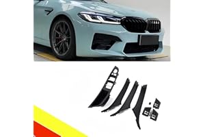 POETRYXIAO Set di ricambio per maniglia interna con lato guidatore, interruttore finestra, bracciolo e maniglia per porta passeggero e interruttore finestra per 5 F10 F11 F18 (7 pezzi, nero)